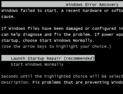 Boot error caused by powering on for just a few seconds