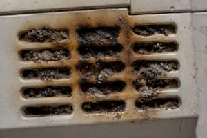 air vent blacked with dust