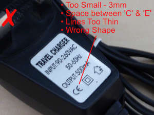 CE mark - wrong shape, too small