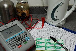 contractor pat testing in kitchen