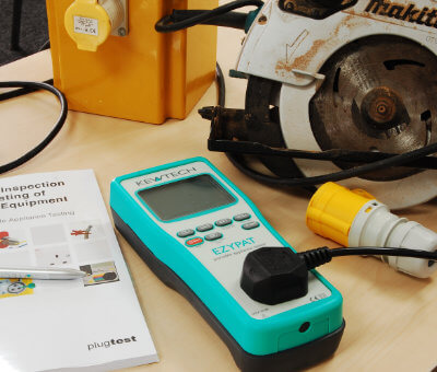 PAT testing with adaptors on a course