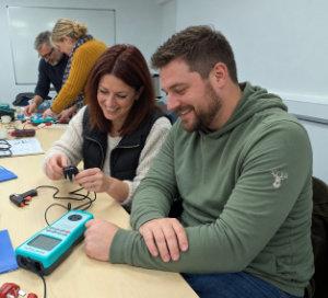 course delegates testing equipment