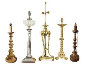 selection of vintage lamps